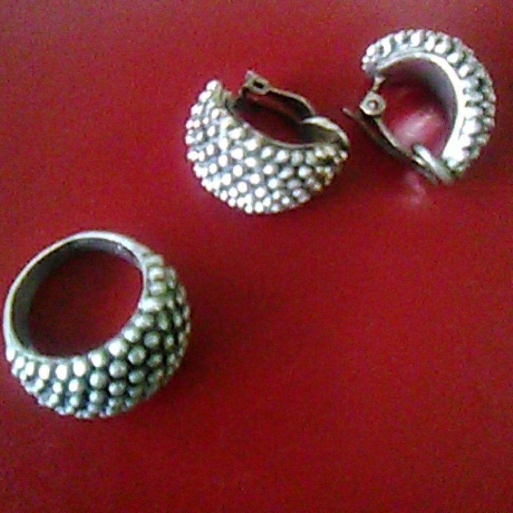 Zina 925 Ring Earrings Set 1950?Signed